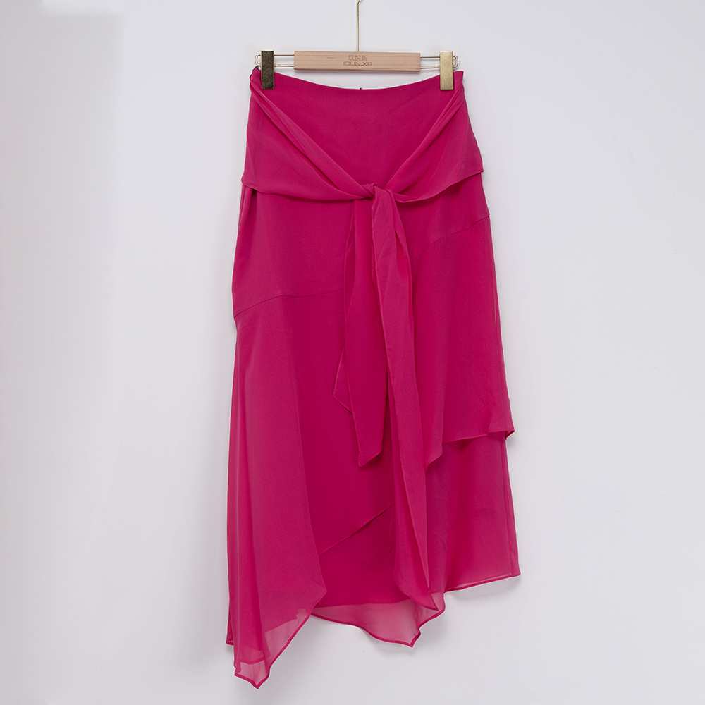 New Joys Rose Red Chiffon Wrap Skirts 