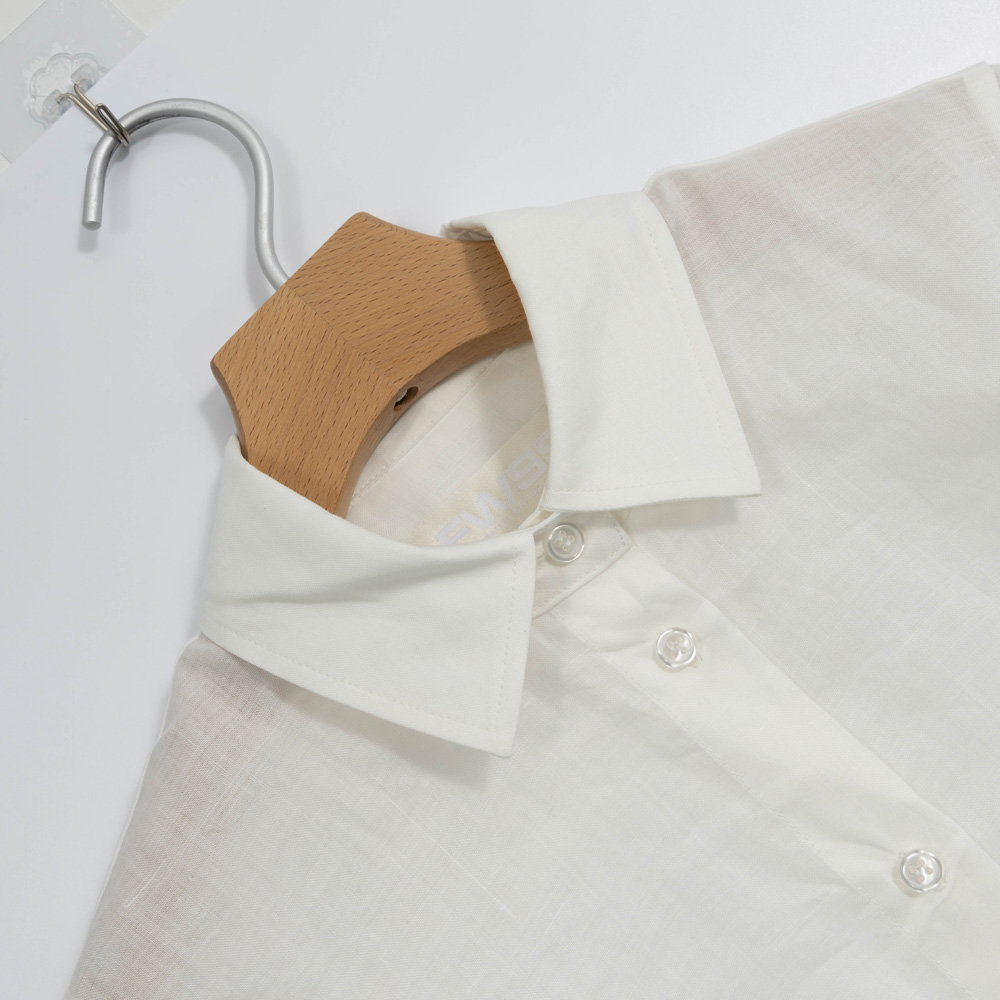 Custom Women Linen Button Up Shirt 4Y4A9683