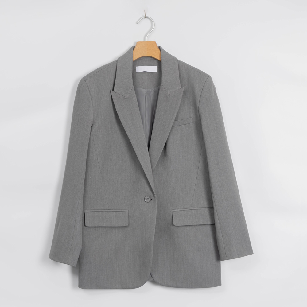 Custom Recycle Polyester Grey Twill Blazer 4Y4A0244
