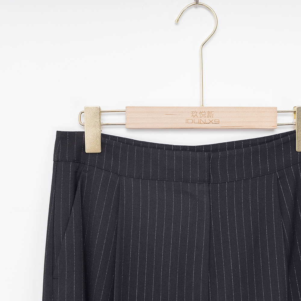Black Suit Trousers with Strips Details